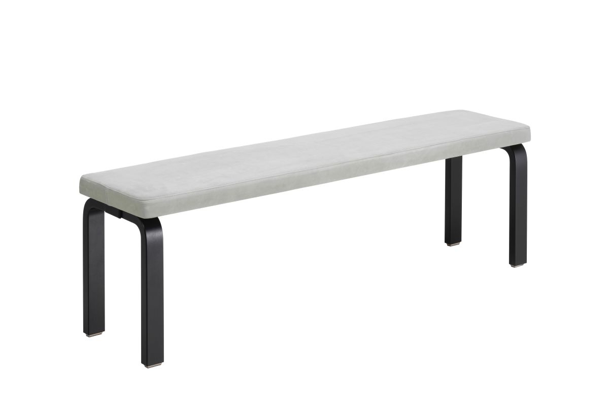 Bench 168 B legs black lacquered upholstered leather Nubuck cut out 8544923