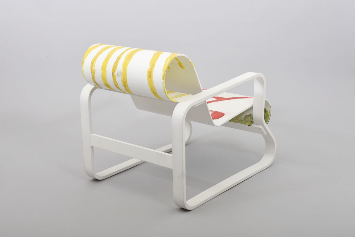 Aalto Alvar Paimio chair with illustration back