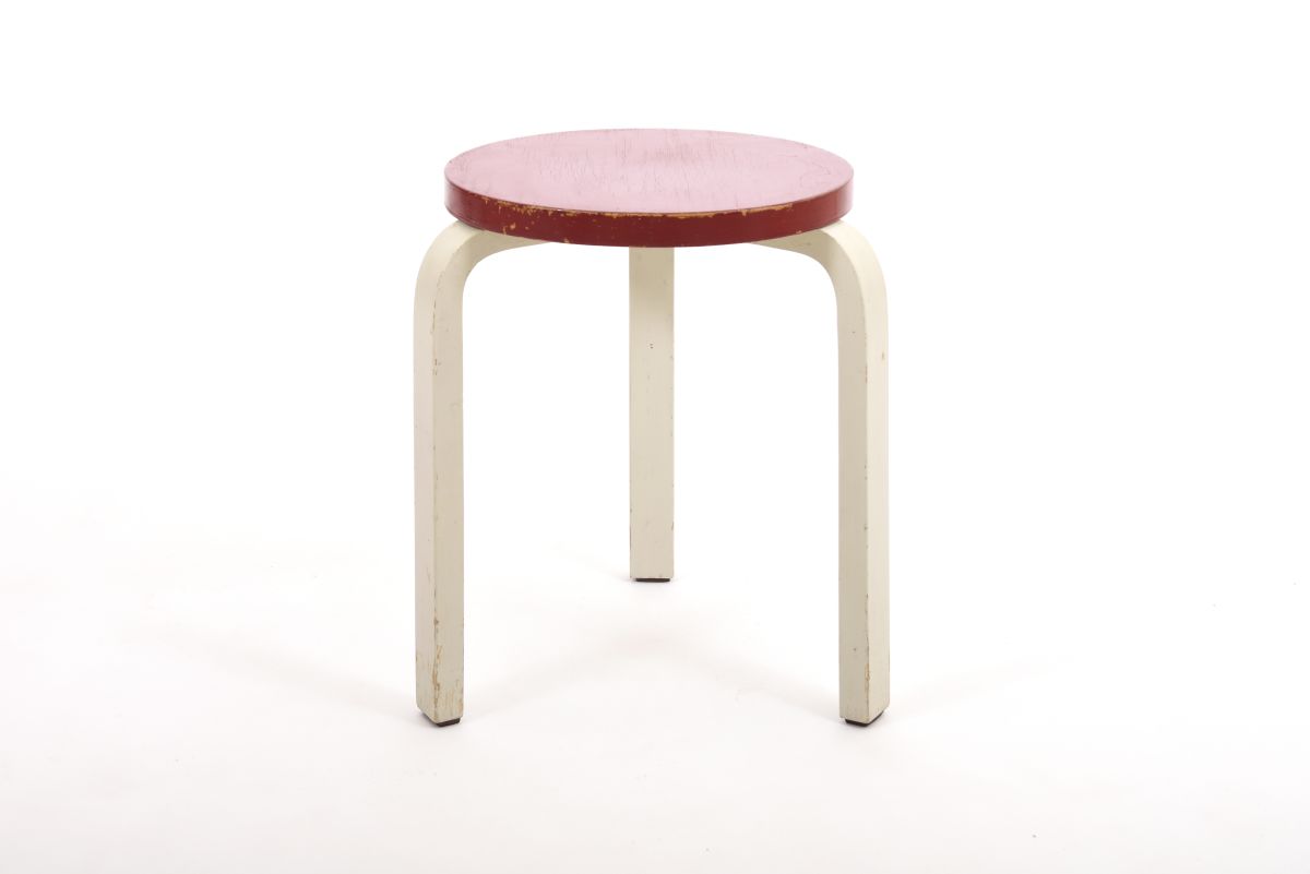 Aalto Alvar Stool 60 red white 1940