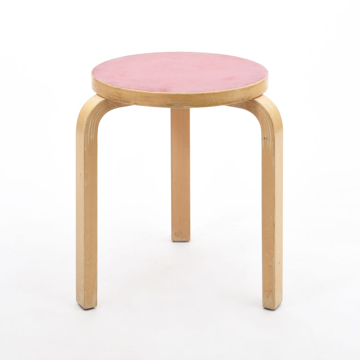 Aalto Alvar stool 60 red linoleum birch