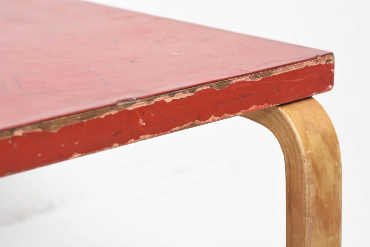 Aalto Alvar Coffee table Red lino 1950 03