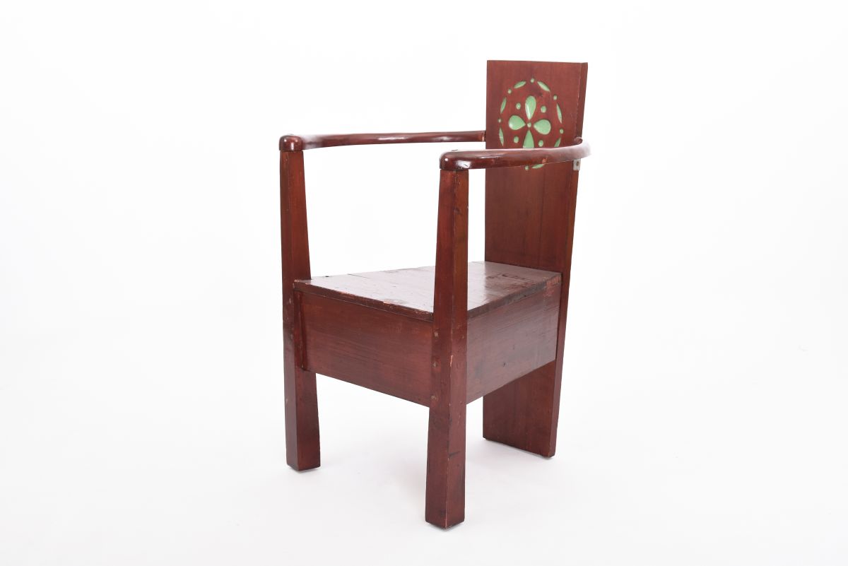Anonymous Finnish art nouveau wooden armchair