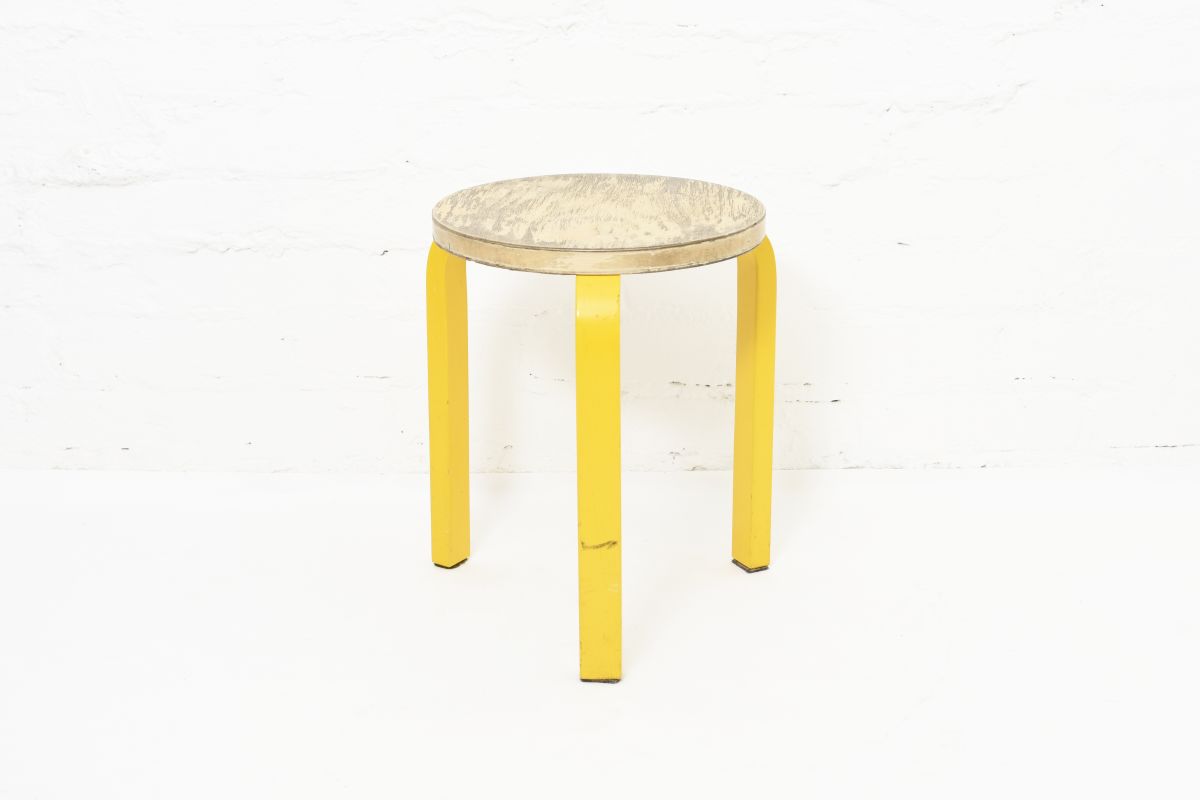 Aalto-Alvar-Stool60-Painted-Leg-Yellow