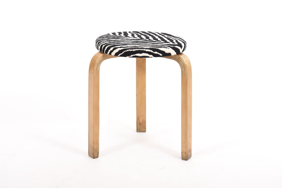 Aalto Alvar Stool 60 Zebra 4 slits