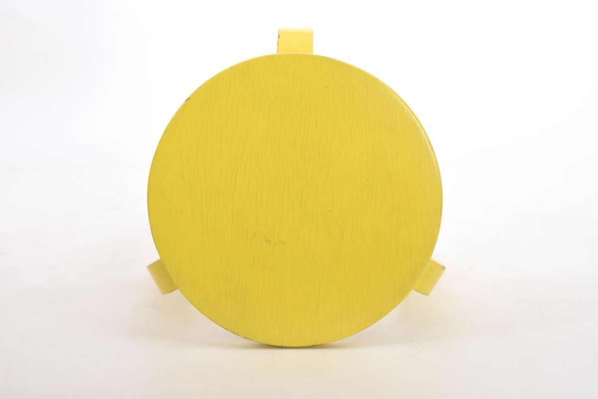 Aalto Alvar stool 60 painted yellow circa 1940 top