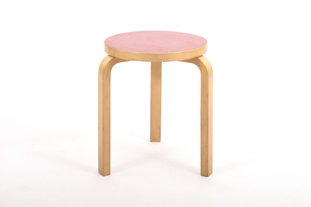 Aalto Alvar Stool 60 red lino 1960 70