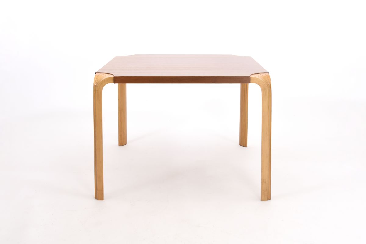 Aalto Alvar xleg table teak birch top ash leg