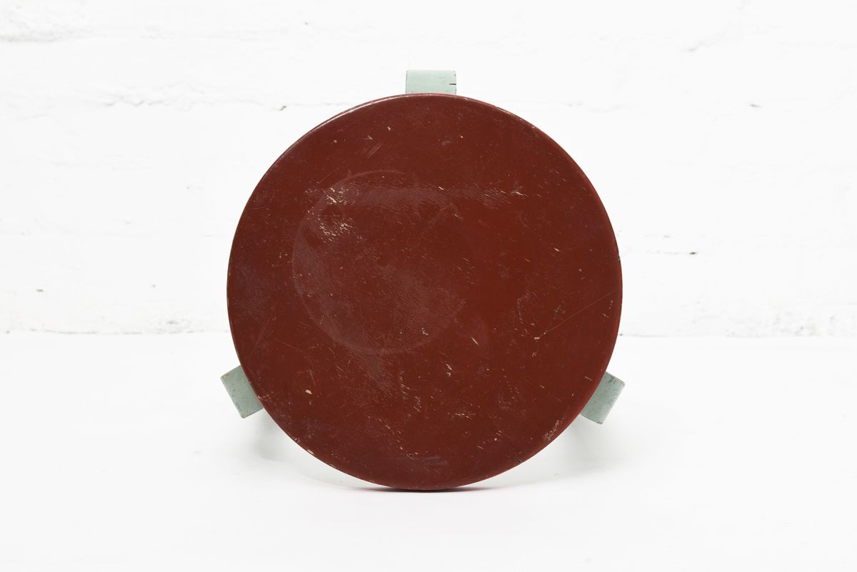 Aalto Alvar Stool 60 red x green 3 top