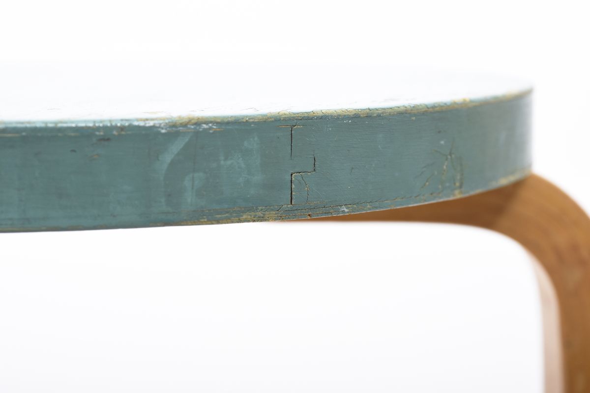 Aalto Alvar stool60 paint blue 1930 40 03