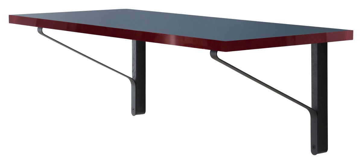 Kaari Wall Console REB006 black oak blue Linoleum red edge