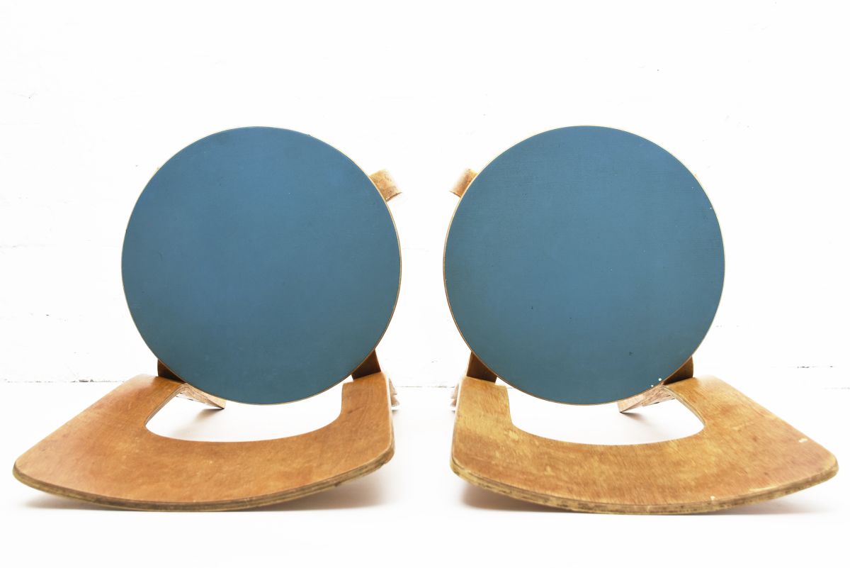 Aalto Alvar Chair 66 blue seat top