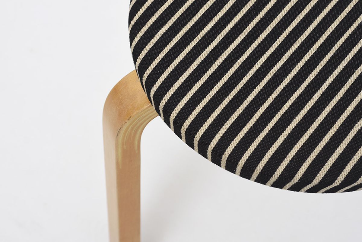 Alvar Aalto Stool60 Stripe Upholstery details1
