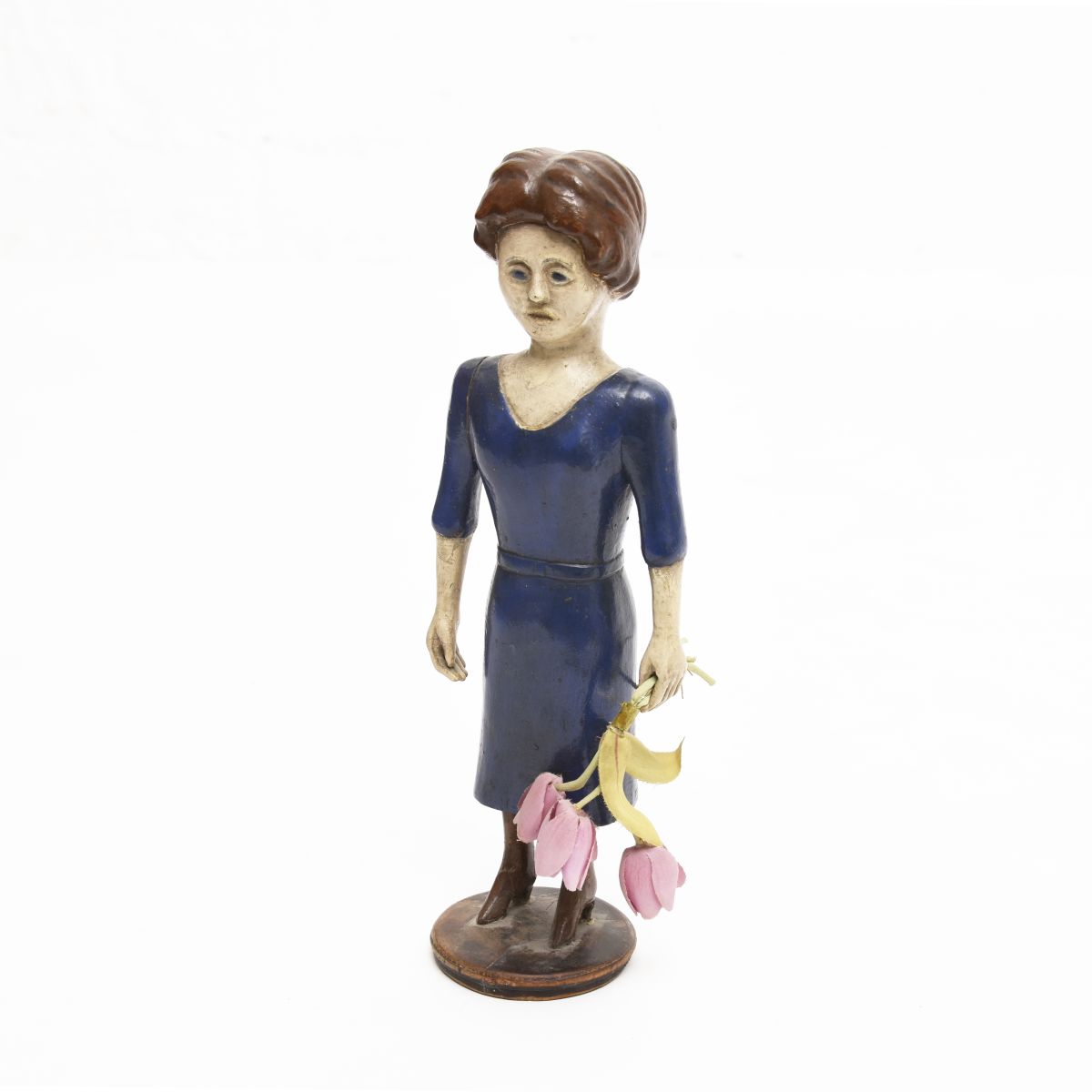 Anonymous-Wooden-Sclupture-Woman-With-Flower