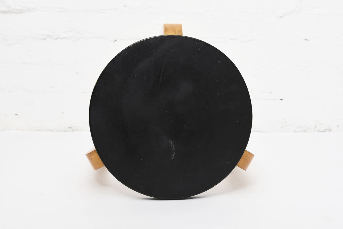 Aalto Alvar Stool60 black x birch 2 1930 top