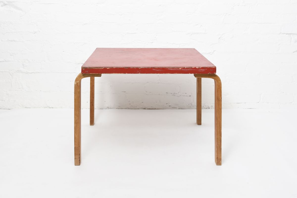 Aalto Alvar Coffee table Red lino 1950