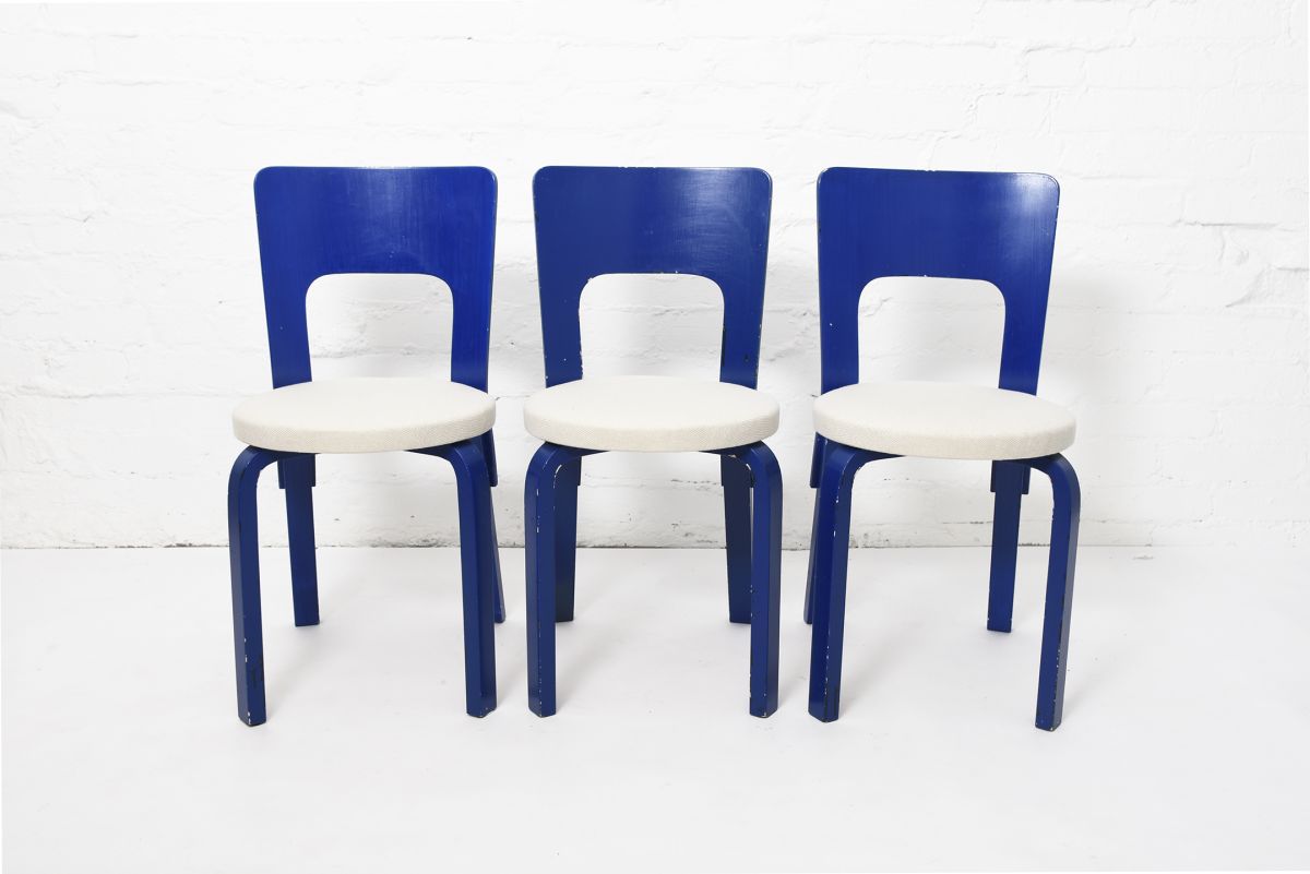 Aalto Alvar Chair 66 deep bule set