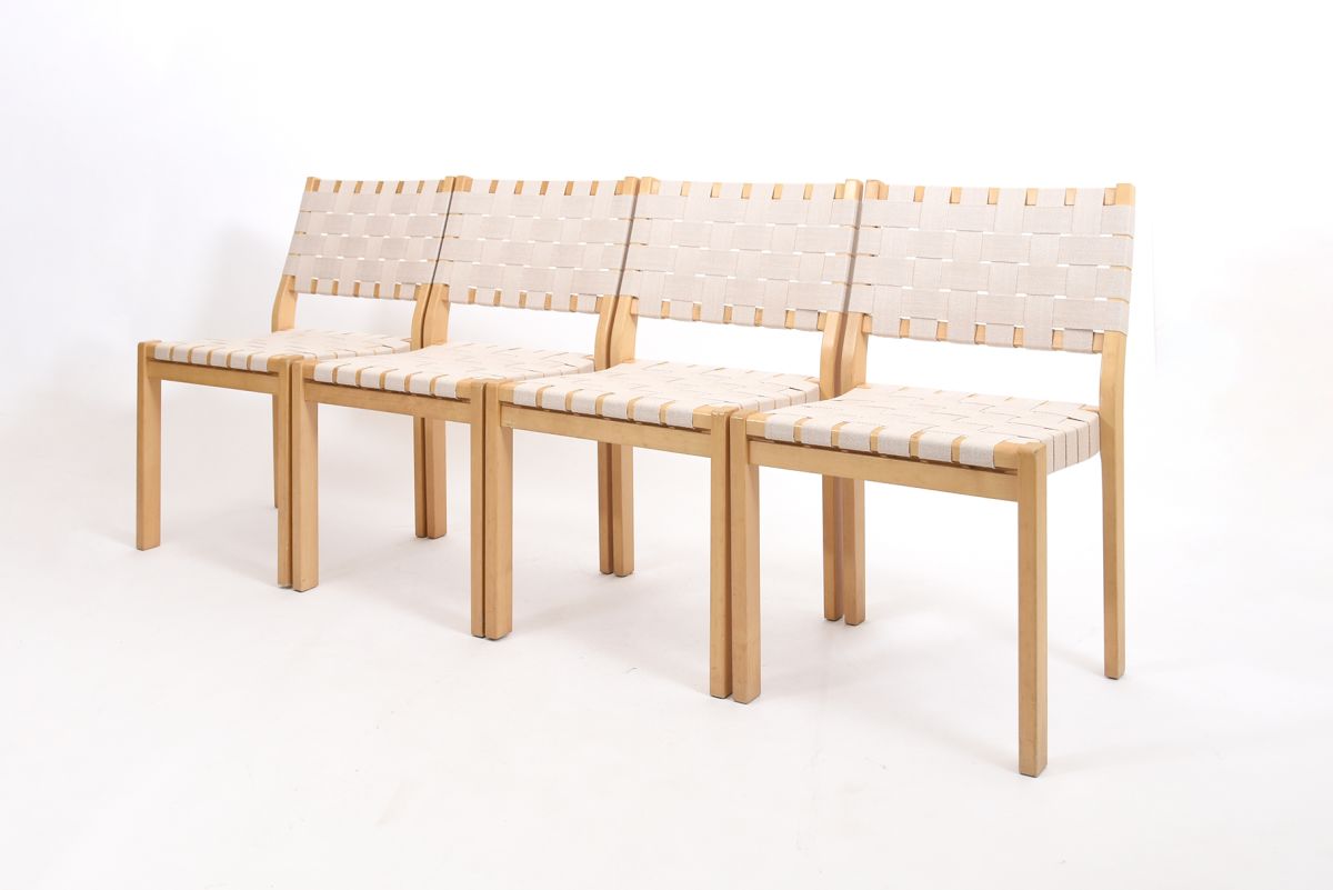 Aalto Alvar Chair 611 birhch natural webbing set