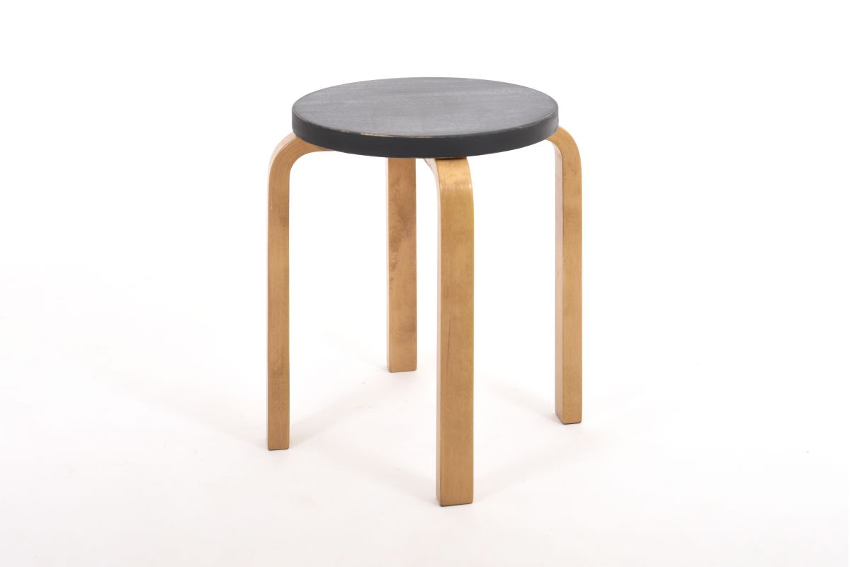 Aalto Alvar Stool E60 birch black seat