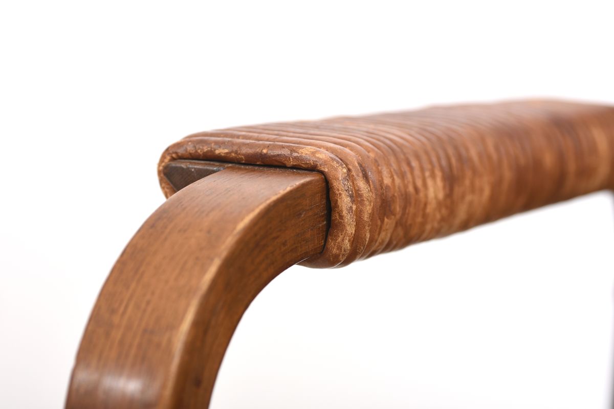Aalto Alvar Chair 47 with Aino frorest green stripe 06