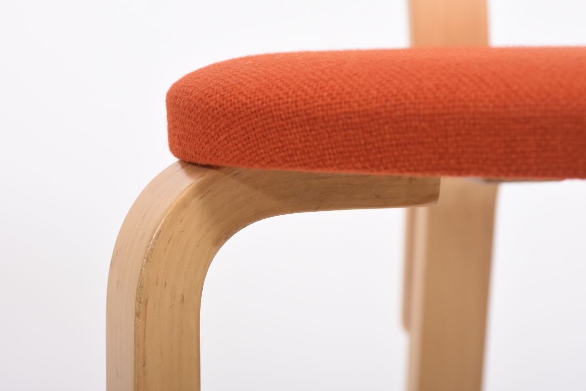 Aalto Alvar Chair 69 orange fabric 04