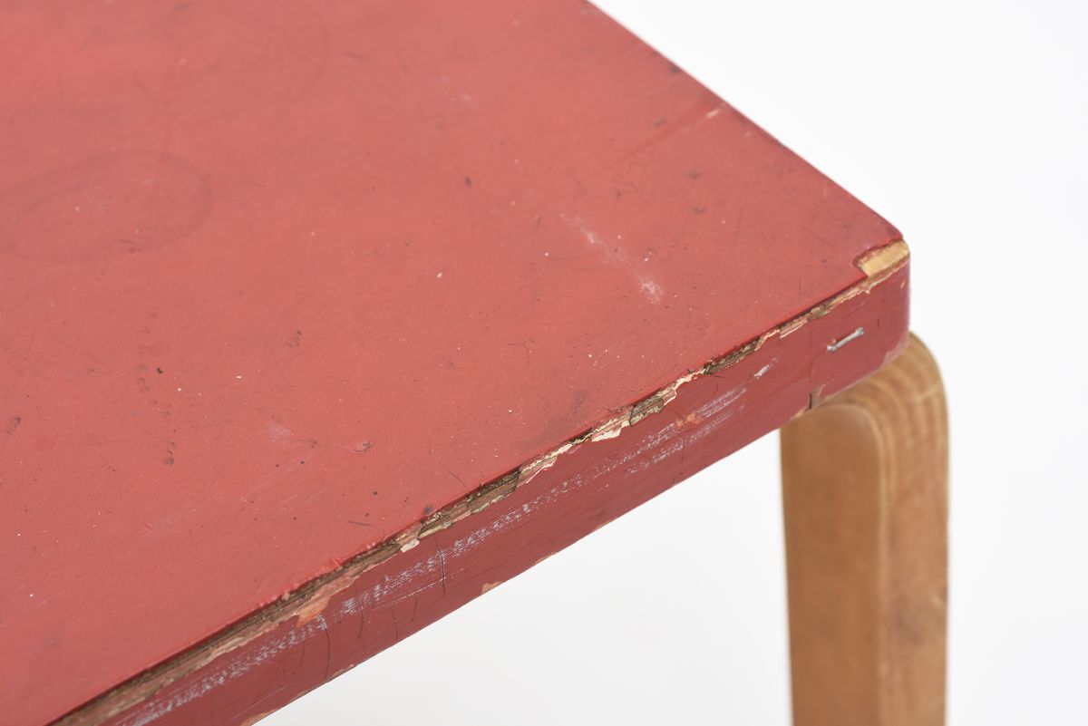Aalto Alvar Coffee table Red lino 1950 01