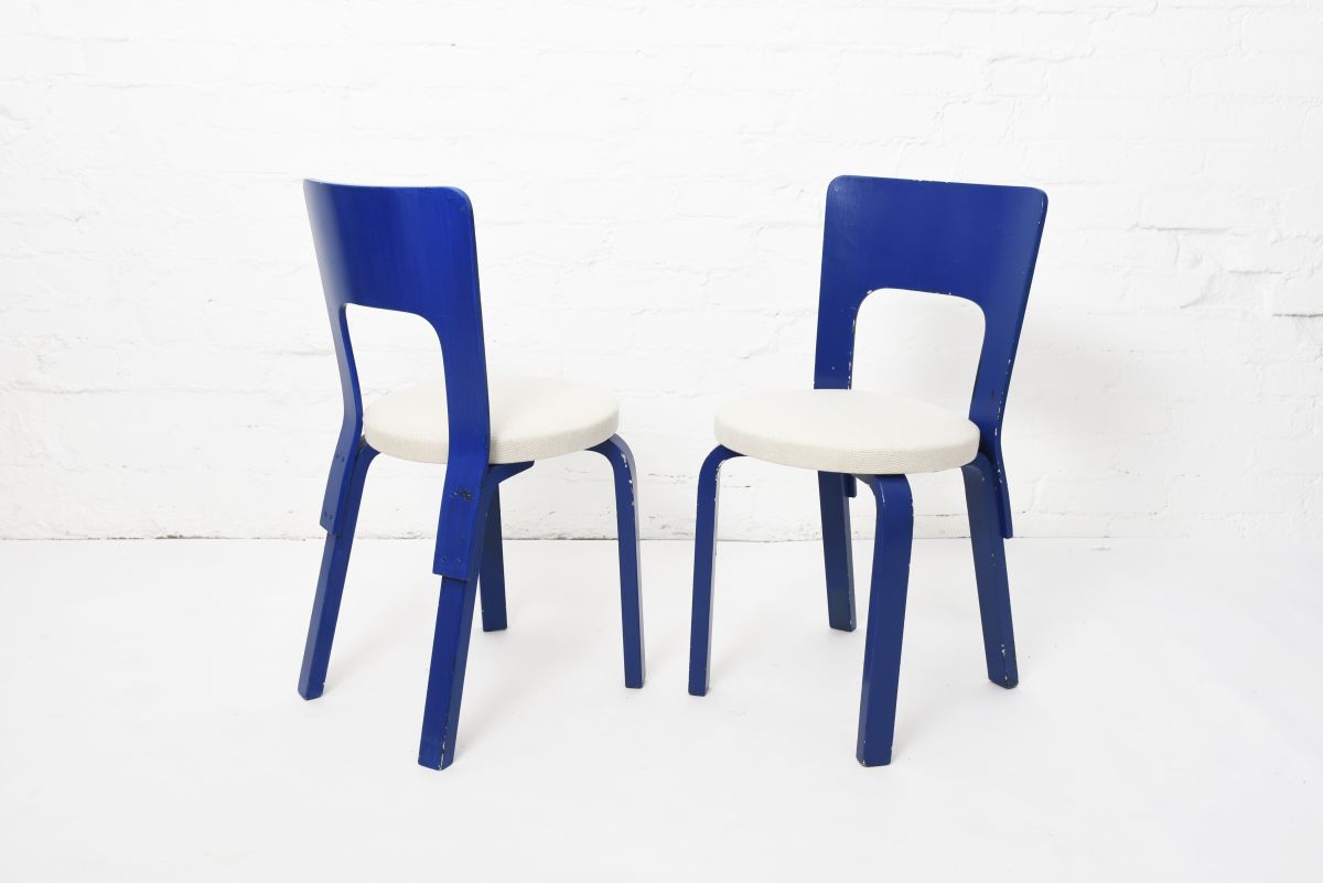 Aalto Alvar Chair 66 deep bule