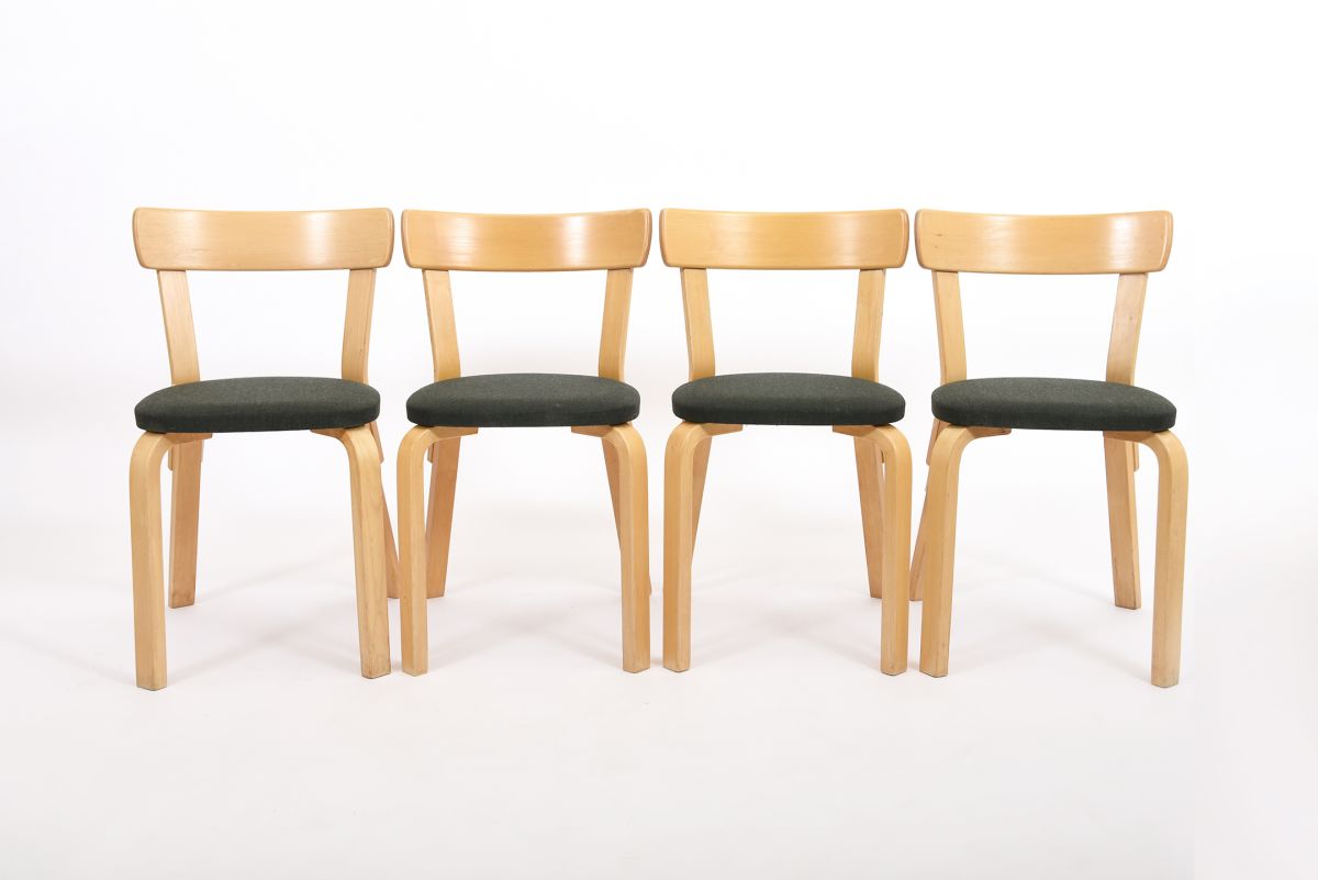 Aalto Alvar Chair 69 Deep green set