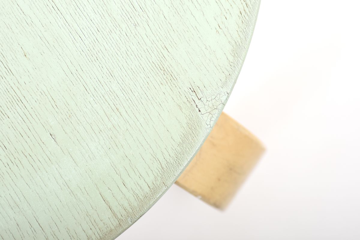 Aalto Alvar stool 60 painted pastelle green 1960s 01