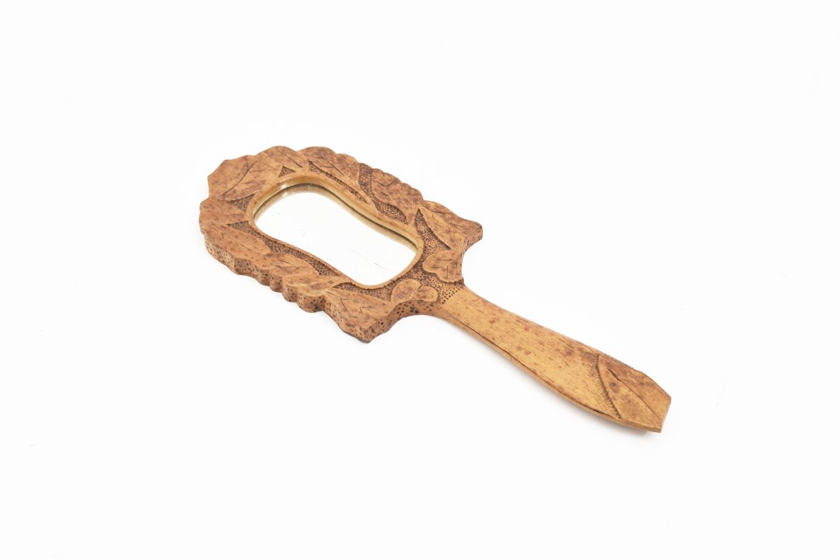 Anonymous-Curved-Wooden-Hand-Mirror