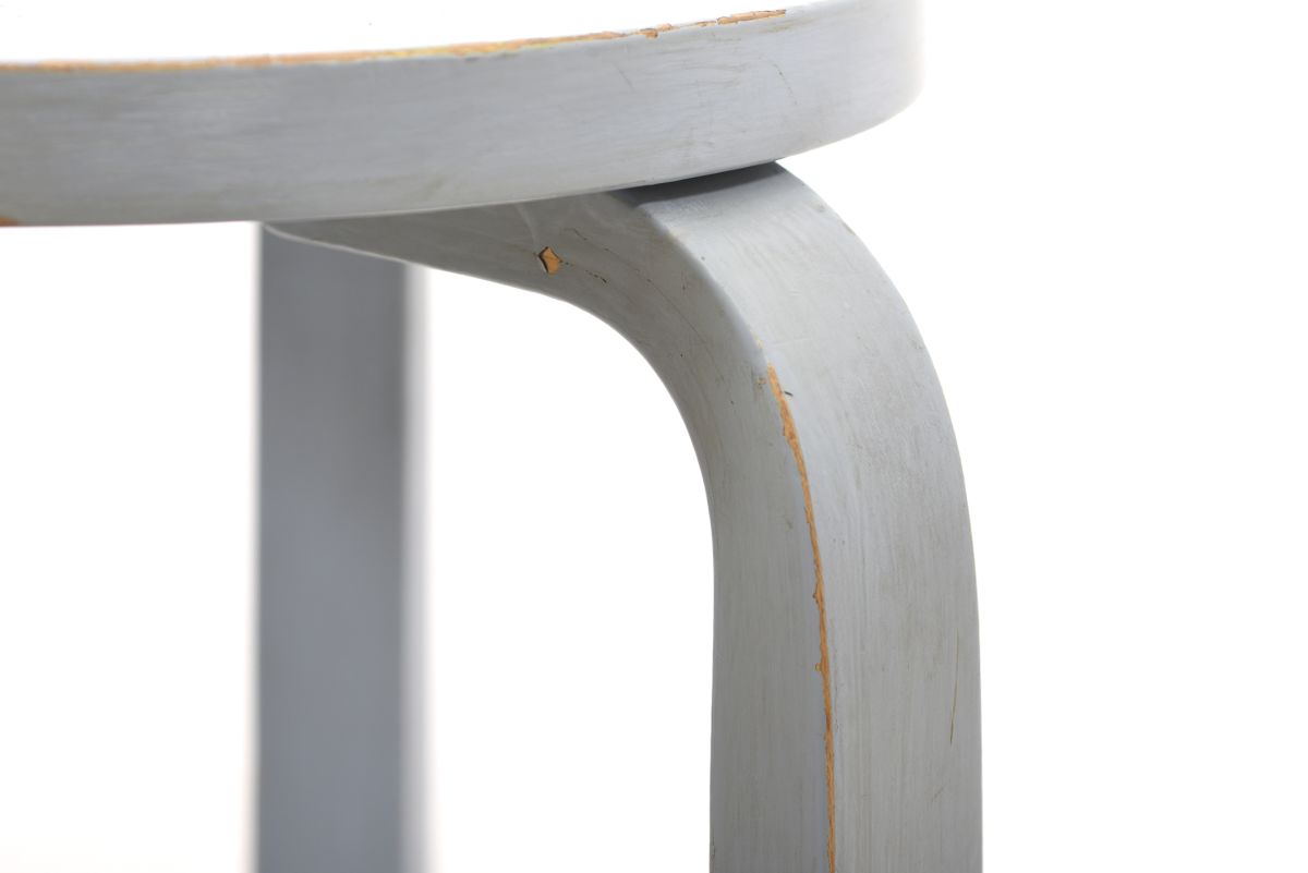 Aalto Alvar stool 60 painted baby blue 1950s 04