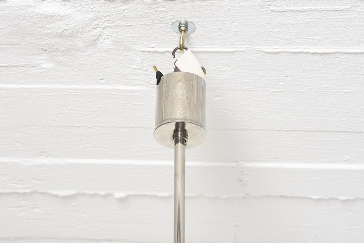 Glass Metal 1930s Pendant Lamp details1