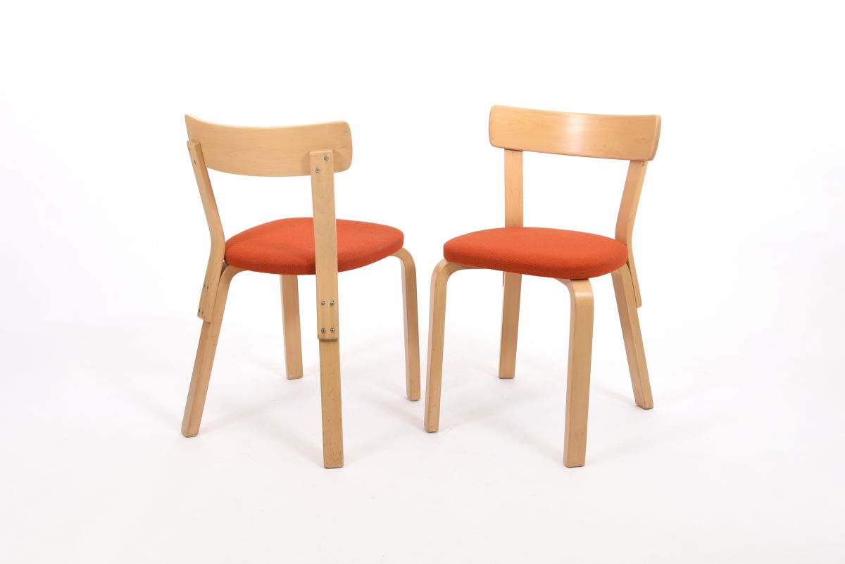 Aalto Alvar Chair 69 orange fabric