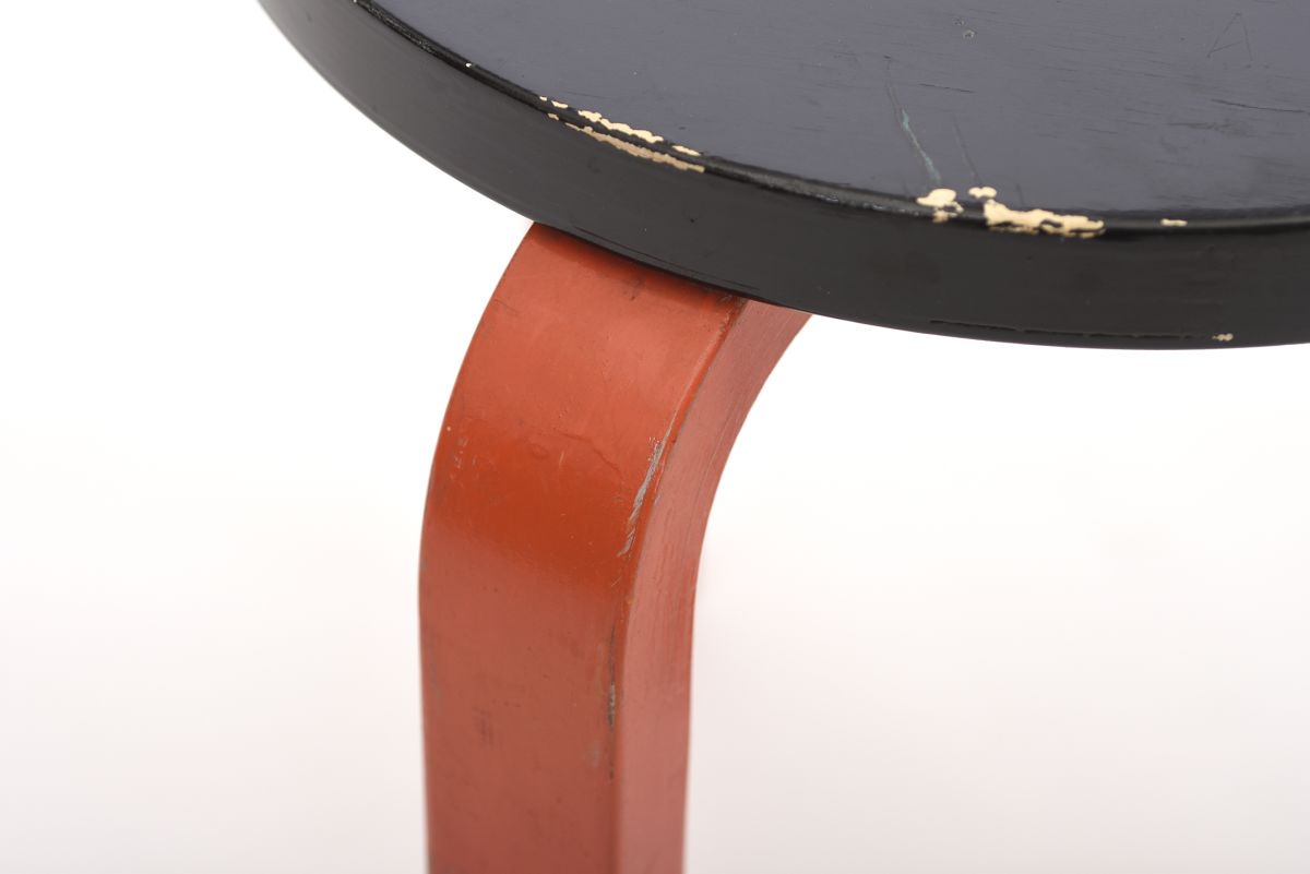Aalto Alavr Stool 60 black orange 1950s 04