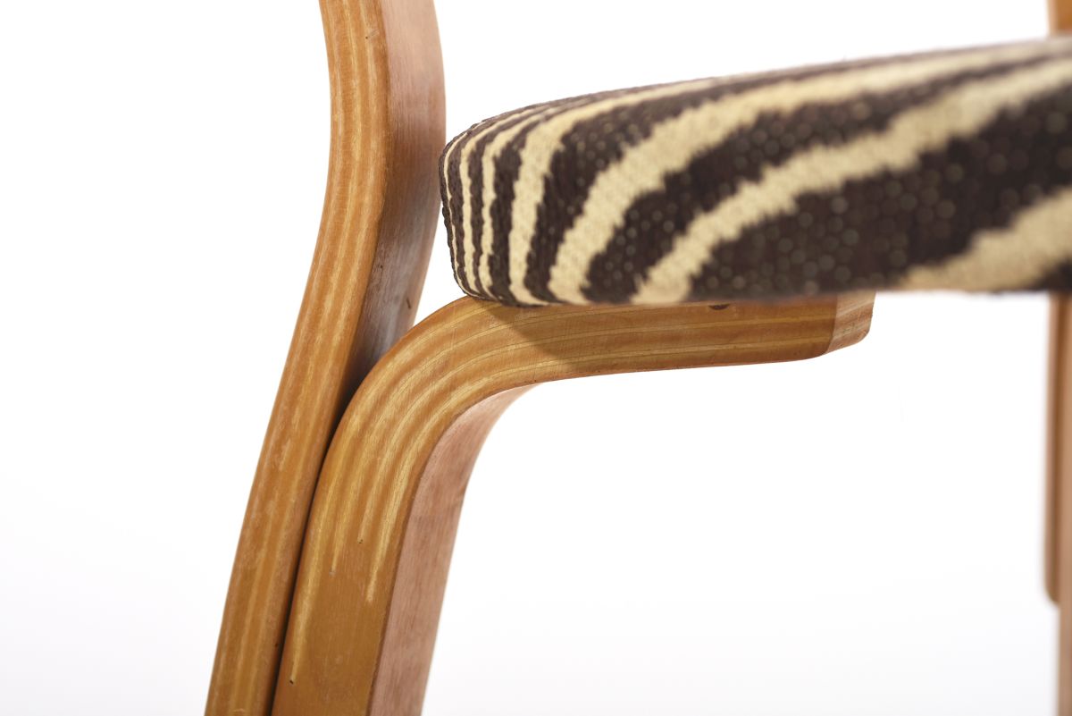 Aalto Alvar Chair 69 Original zebra fabric 08