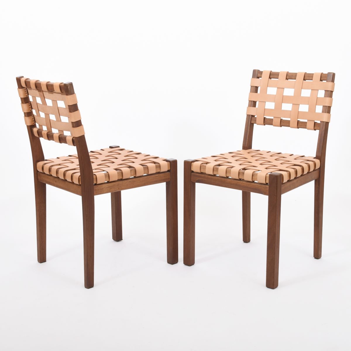 Aalto Aino Leather belt side chair set