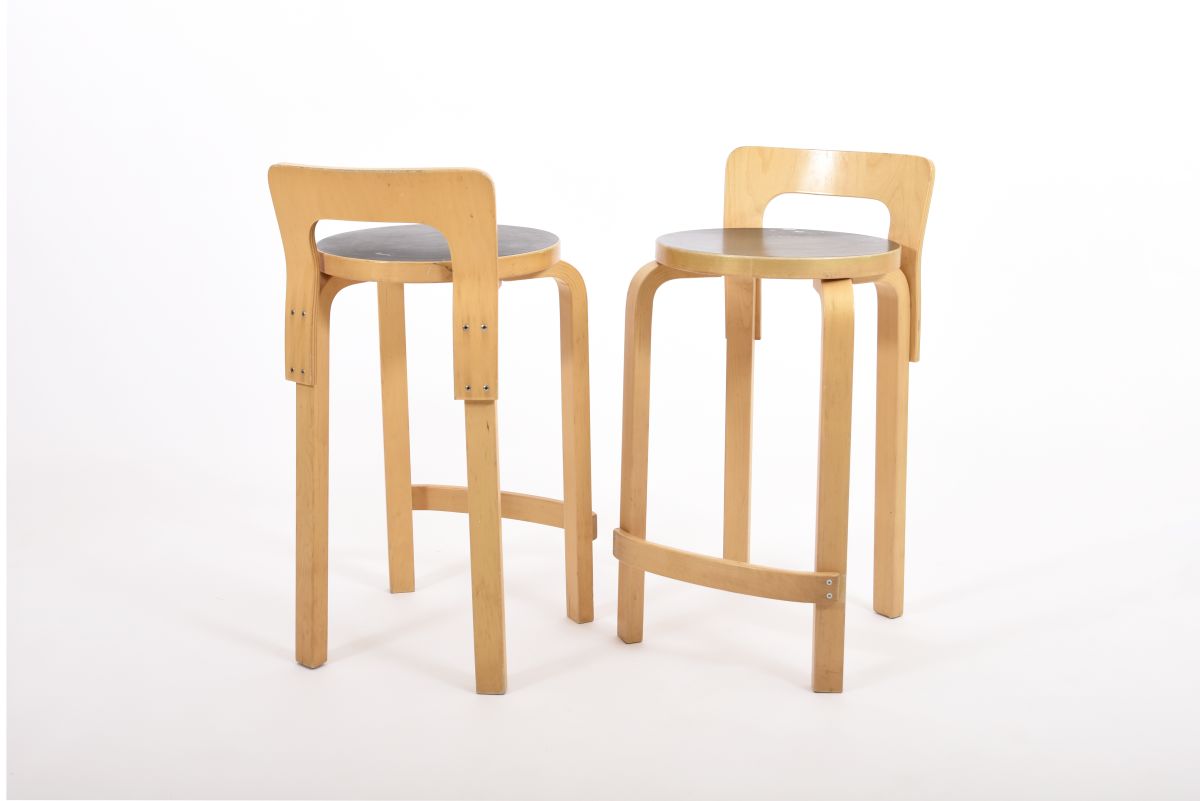Aalto Alvar K65 black lino pair 1