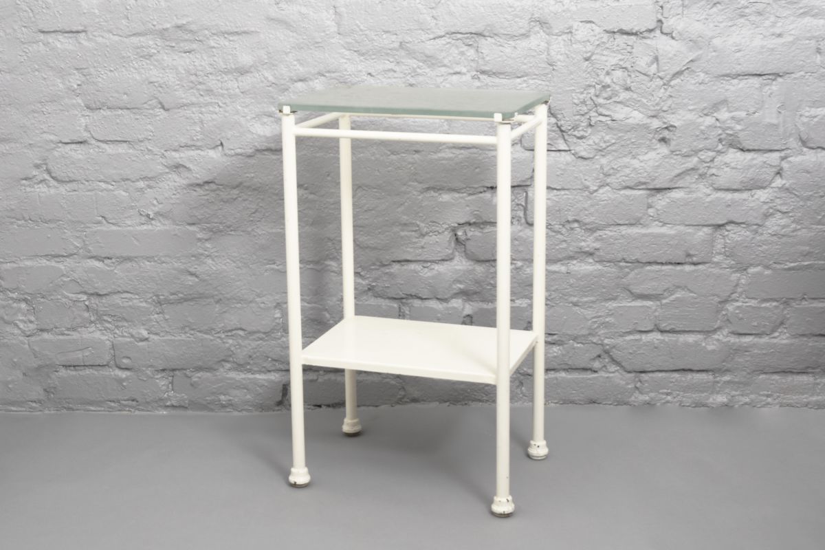 Glass Metal Hospital Side Table details1