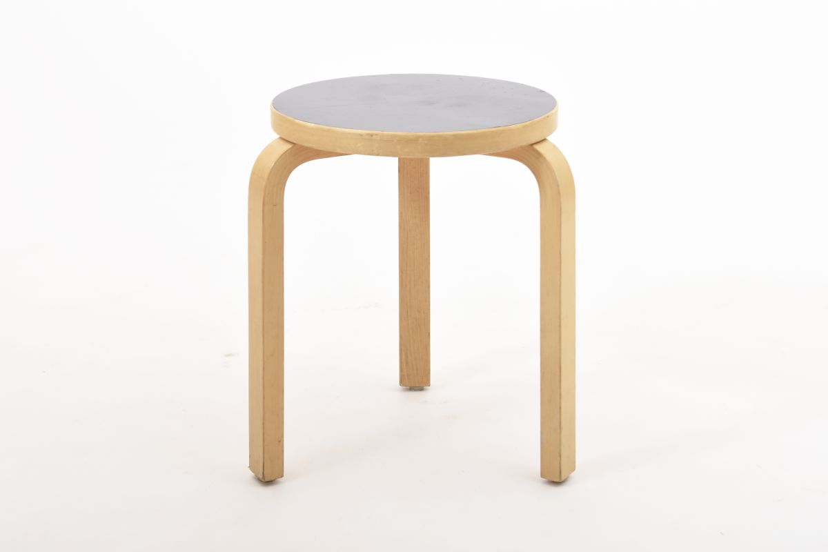 Aalto Alvar Stool 60 black lino1960s 2
