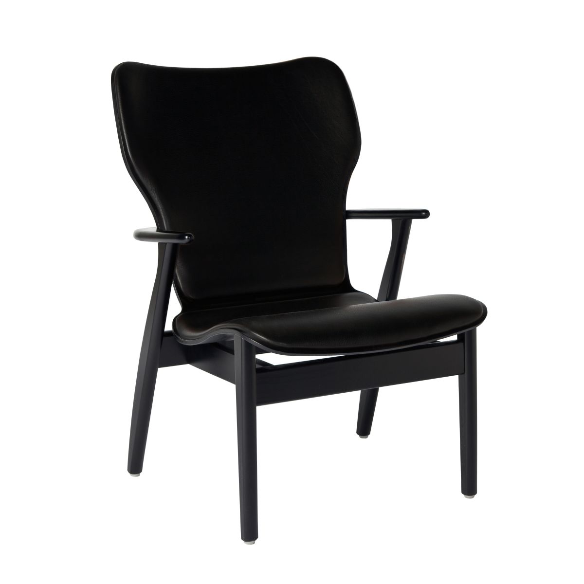 Domus Lounge Chair Black Laquered Birch Leather Upholstery 2494512