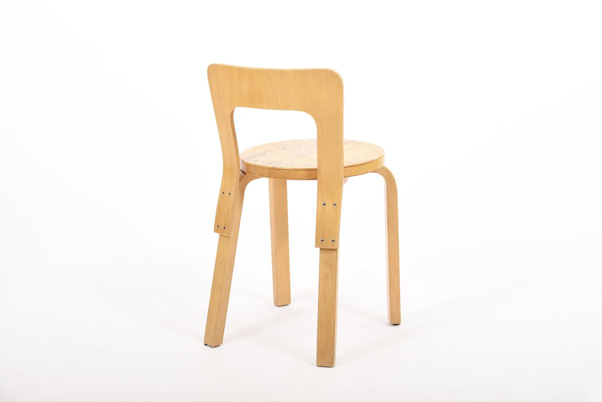 Aalto Alvar chair 65 curly birch seat back