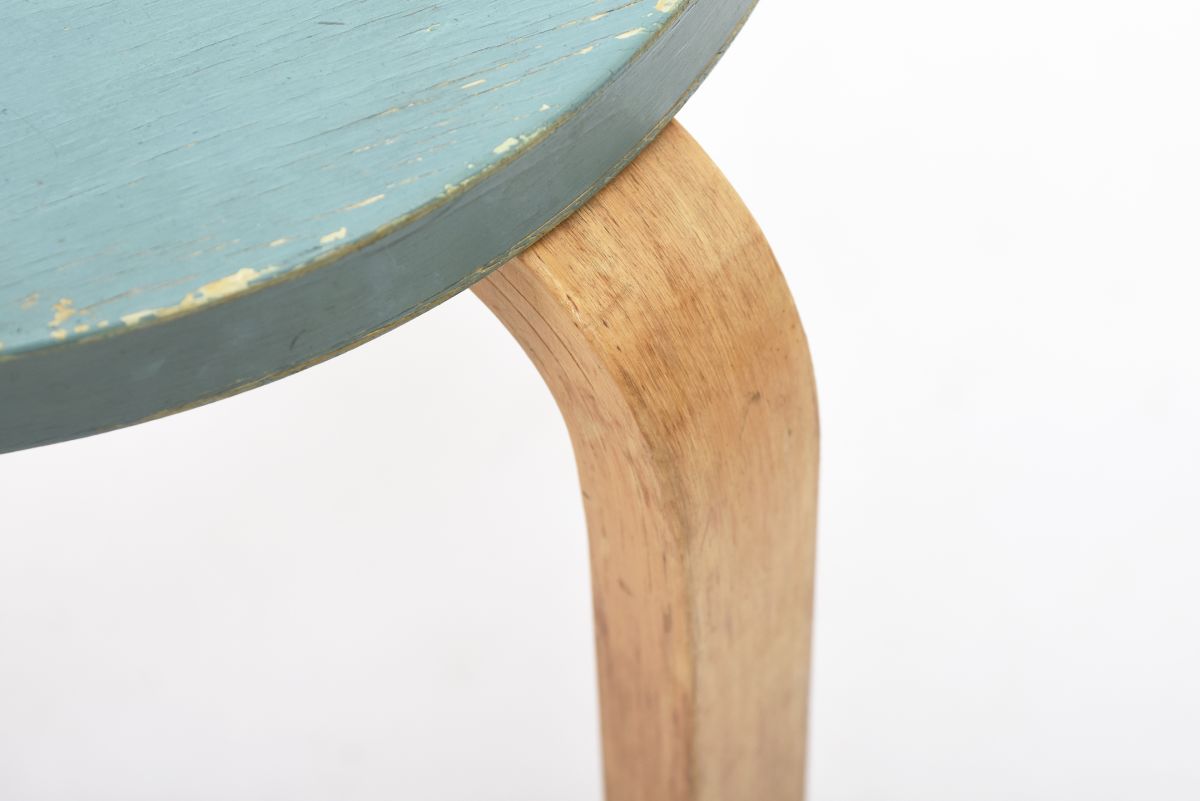 Aalto Alvar stool60 paint blue 1930 40 02