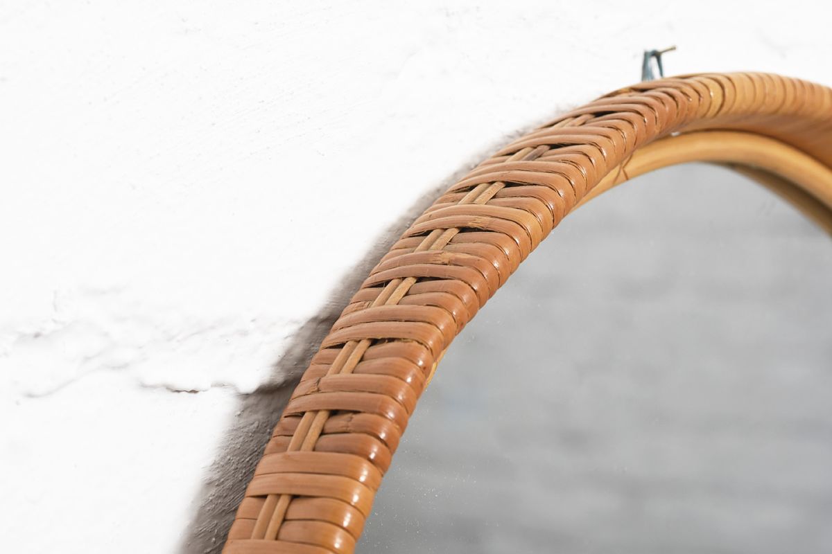 Round Rattan Mirror details1