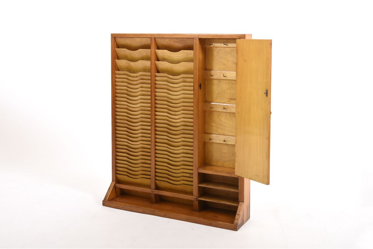 Anonymous Pine framed wall cabinet open