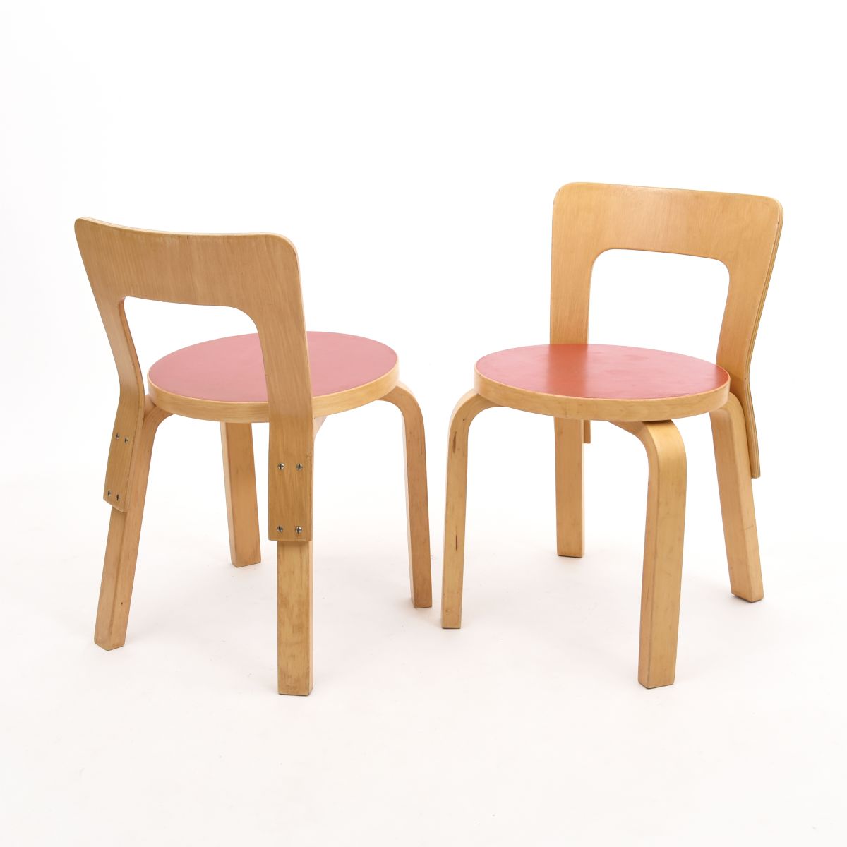Aalto Alvar Chair N65 red lino set