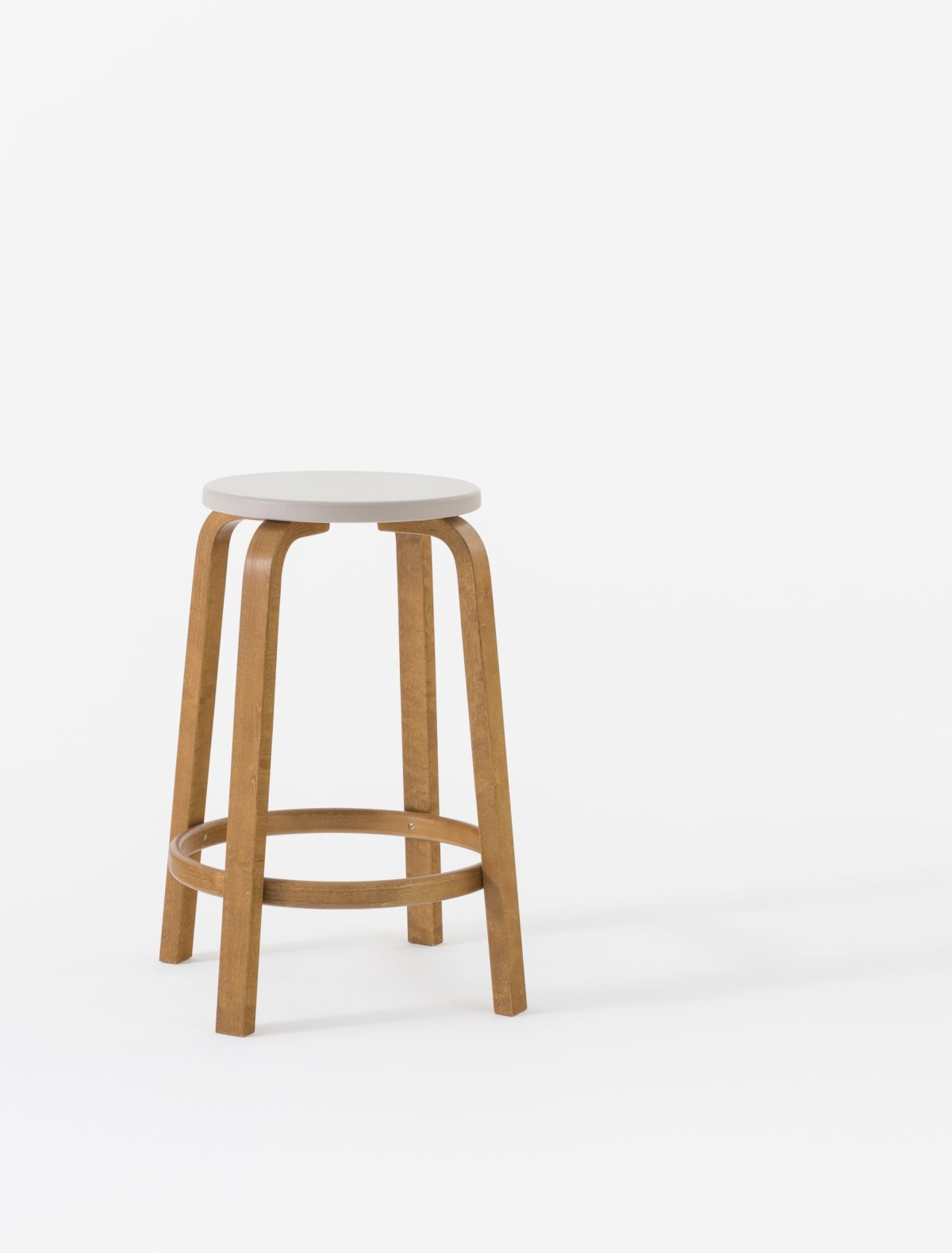 Bar Stool 64 Honey Stain Leather Seat