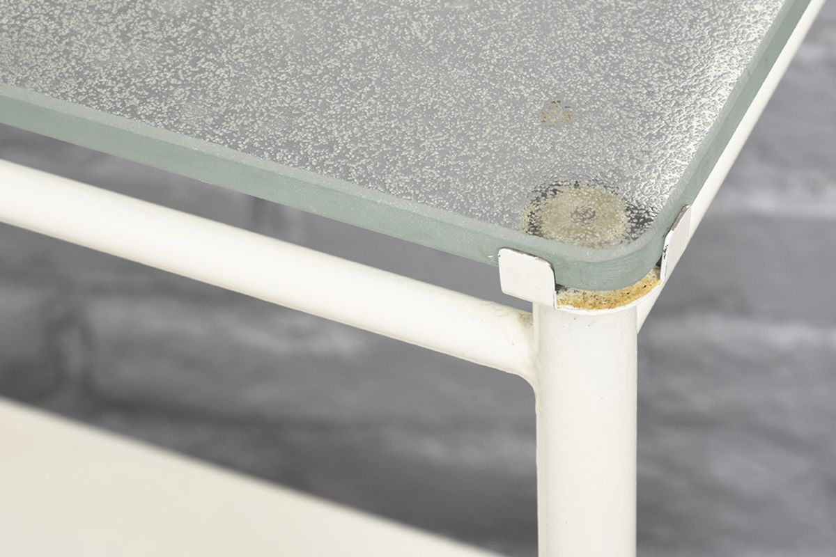 Glass Metal Hospital Side Table details2