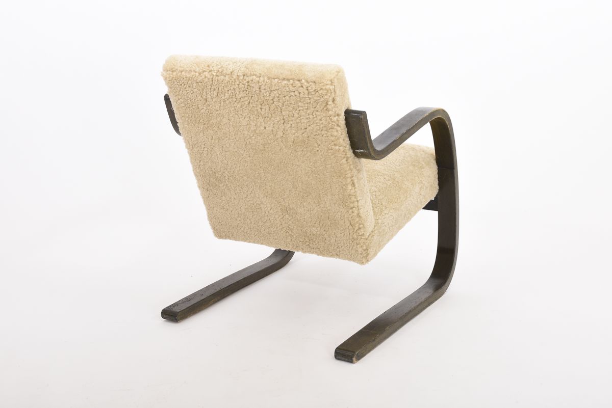 Aalto Alvar Armchair 402 browun x sheepskin back