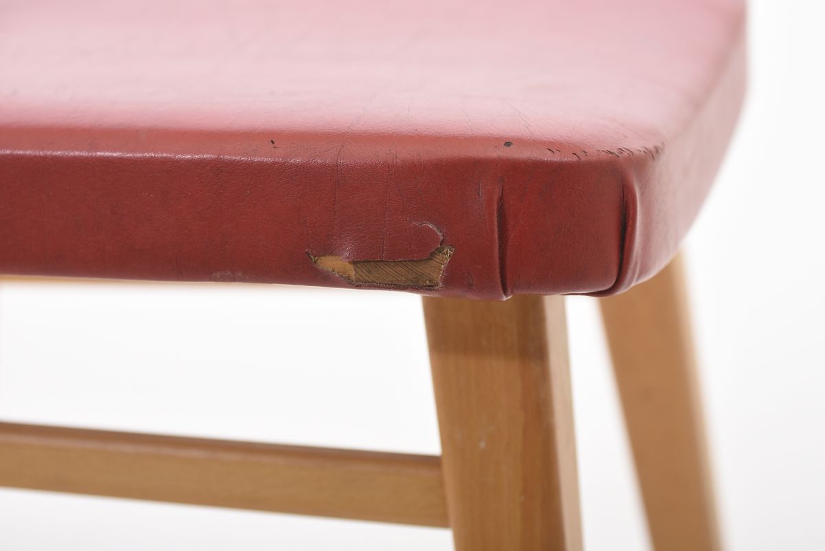 Anonymous red vinyl stool 08