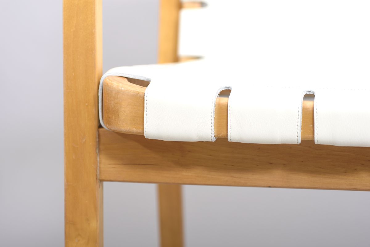 Aalto Alvar Chair45 White leather 09