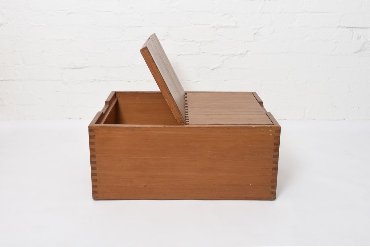 Tapiovaara Ilmari custome order pine box container 1950s open